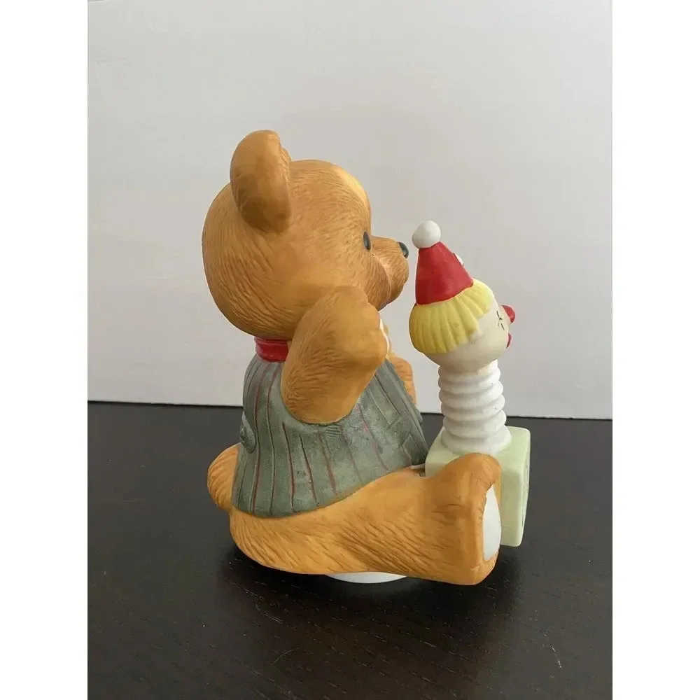 Vintage Christmas TEDDY BEAR and JACK IN BOX MUSIC BOX--TOYLAND‎